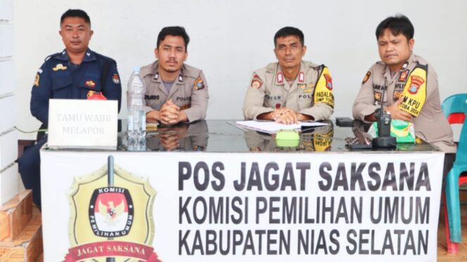 Badal Pengamanan Kantor KPU Nias Selatan Dilaksanakan Selama 1×12 Jam Menjelang Pilkada 2024