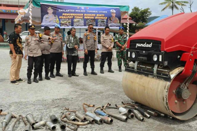 Polres Taput Musnahkan 270 Knalpot Brong Hasil Penindakan