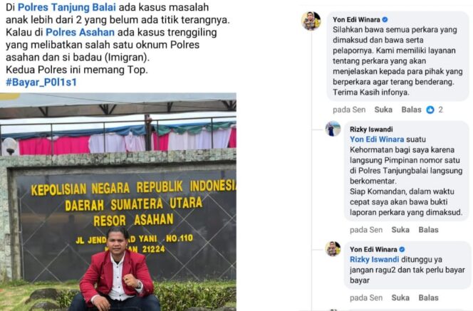 Kapolres Tanjungbalai Tanggapi Keluhan Masyarakat Yang Ada di Media Sosial