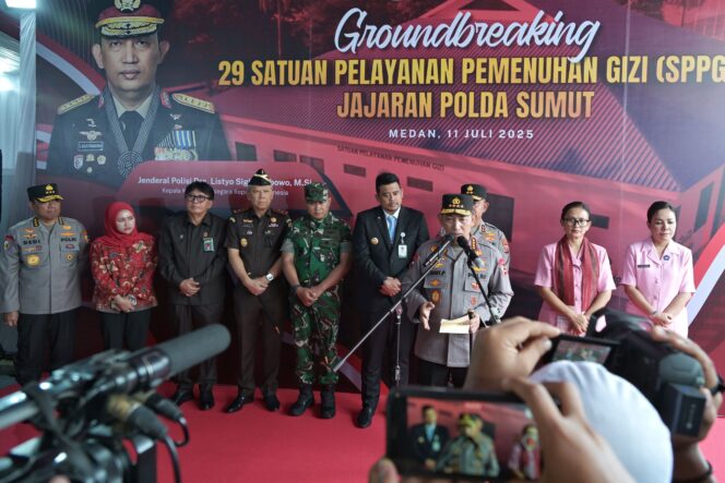 Gubernur Bobby Nasution Dampingi Kapolri Groundbreaking 29 Dapur Dukung MBG